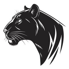 Elegant black panther profile portrait showcasing power and grace in detail. © Ahyar