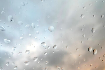 Water droplets on glass surface macro texture.