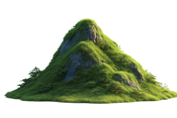 Green mountain isolated on transparent background