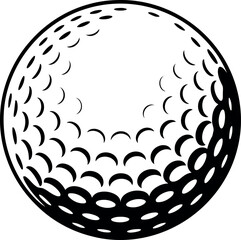 Classic golf ball dimples isolated minimalist sports equipment vector hand drawn