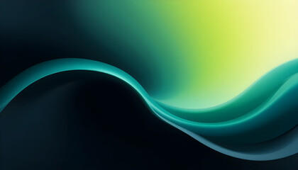 Obraz premium Modern abstract wallpaper with a smooth ombre blend of black, dark blue, emerald green, petrol, teal, lime, yellow