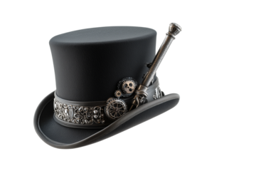 Steampunk hat isolated on transparent background