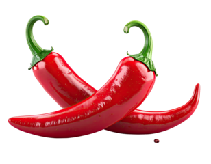 Two red chili peppers crossed