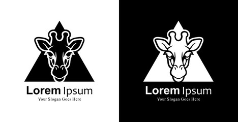Logo design in the shape of a giraffe head combined with a triangle © Yohanes