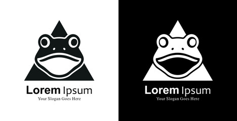 Logo design in the shape of a frog's head combined with a triangle