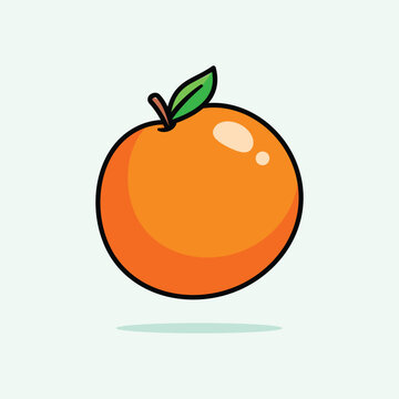 Cute Cartoon Orange Fruit Illustration Isolated on White Background