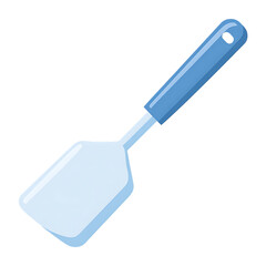 blue and white spatula on transparent background