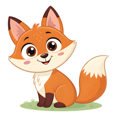 Obraz premium fox cute vector for kids smiling 