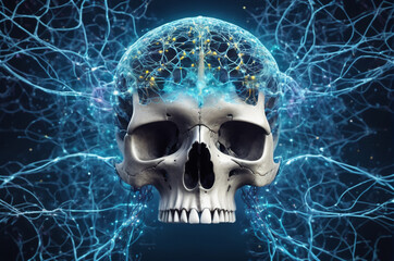 Neural Skull Network. Generative AI. 