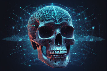 Digital Neural Skull. Generative AI. 