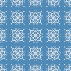 Blue flower autentic seamless pattern