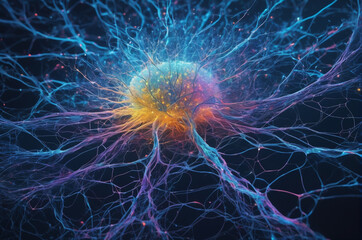 Neural Network Energy Core. Generative AI.
