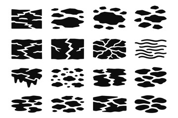 Vector patterns frozen sea jagged field floes islands water texture icon icons