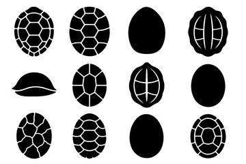 Pattern vector icons scute side outline turtle detailed central icon view shell