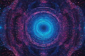 Neon Quantum Portal. Generative AI.