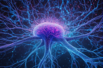 Neural Network Synapse Connection. Generative AI.
