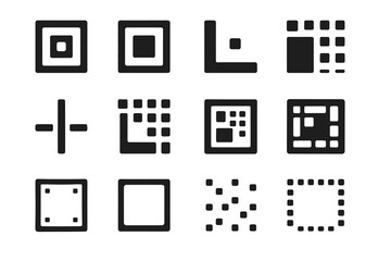 Format vector data qr icon module code correction pattern components finder grid