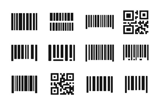 Msi icon bar format vector layout barcode form set code stacked