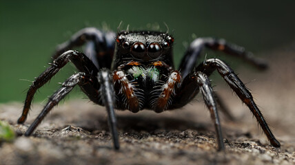 Black Spider macro photo