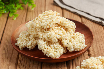 Rengginang or ranginang. Indonesian rice cracker.