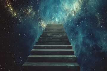 surreal dreams of stairs leading into an endless void of stars