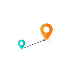 Épingles de localisation sur fond blanc