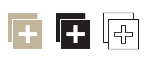 Fototapeta premium Add document icon set. isolated on white background in different style.