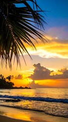 Tropical sunset beach scene (4)