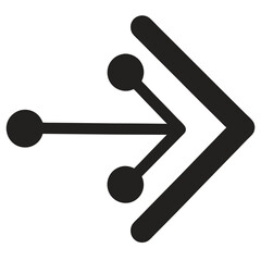 Abstract Arrow Symbol with Connected Dots Representing Data Flow.