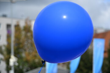 Close-up of a blue balloon
