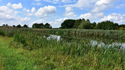 bikeway along the canal Laczany-Skawina near town Krakow,Poland
