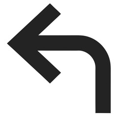 Obraz premium Black Arrow Turning Left Directional Sign.