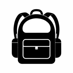 Simple minimalist style school backpack icon vector