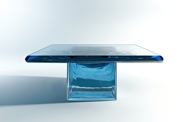 table from glass isolated on white