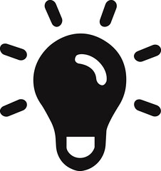 Obraz premium Light bulb with rays of light light bulb icon illuminates innovation ideas creativity on black background of inspiration energy intelligence solution.isolated On White Background Vector