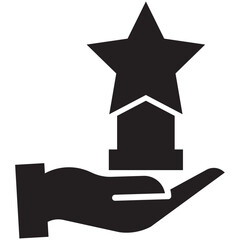 hand with star icon 
