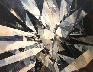 Abstract geometric composition of shards and light