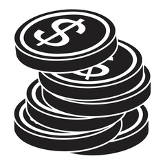 Stack of shiny coins representing wealth and financial success in business.