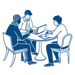 Collaborative Business Meeting with Diverse Team Around Table.