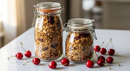 glass jar with red currant jam
