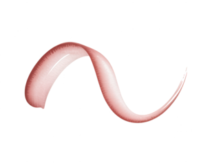 Abstract Swirl of Nude Pink Lip Gloss on White Background