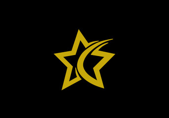 lightning Stars isolated on black.