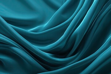 Obraz premium Teal silk drapes in flowing folds (2)