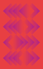 Vibrant geometric pattern with overlapping diamond shapes in red and purple hues creates dynamic retro background
