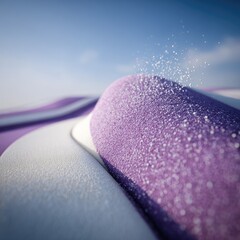 Close-up of textured, purple and white fabric; water droplets