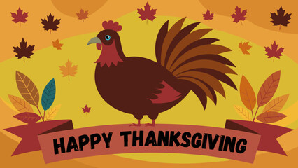 Happy Thanksgiving Autumn Vector Background Design for Celebration