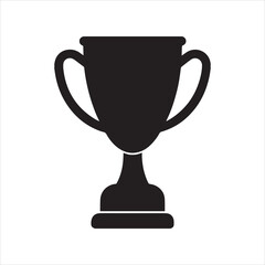Minimalist classic trophy icon silhouette isolated on transparent background