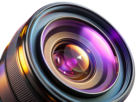 Camera Lens, isolated on a transparent background,  cutout  cutout png