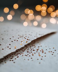 Close-up of a textured envelope with gold glitter