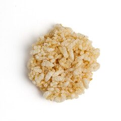 rengginang. flavoured rice cracker. isolated on white background.